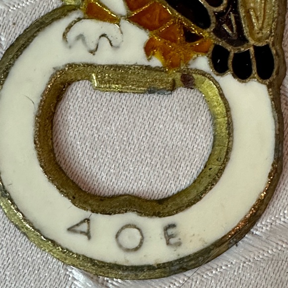 Vintage Greek Enamel Owl On Solid Brass Bottle Opener - Picture 2 of 6